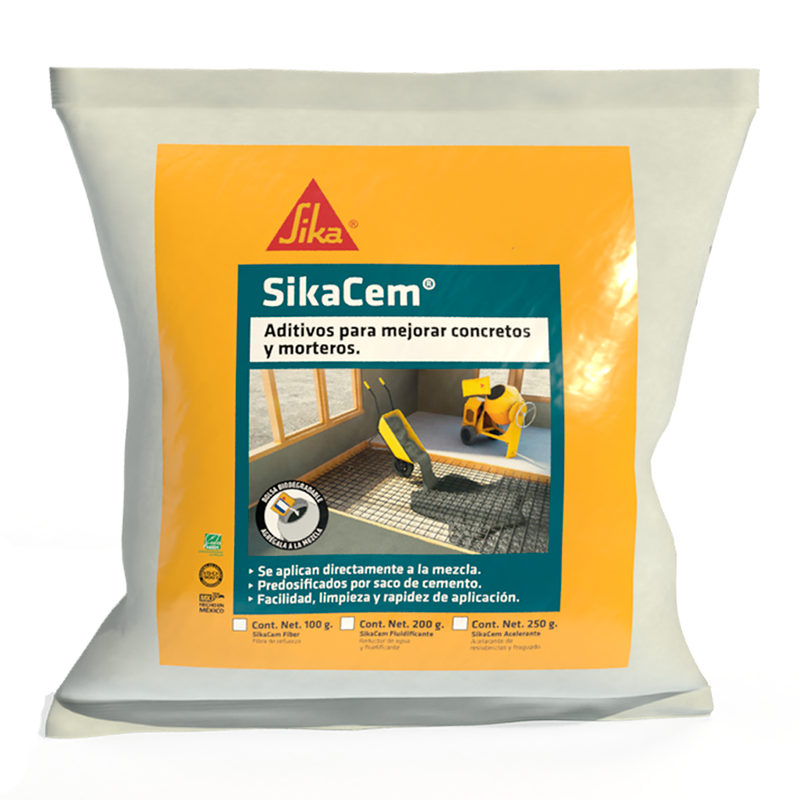 SikaCem Fiber caja c/ 24 bolsas de 100 gr c/u - Home Fixers Mx